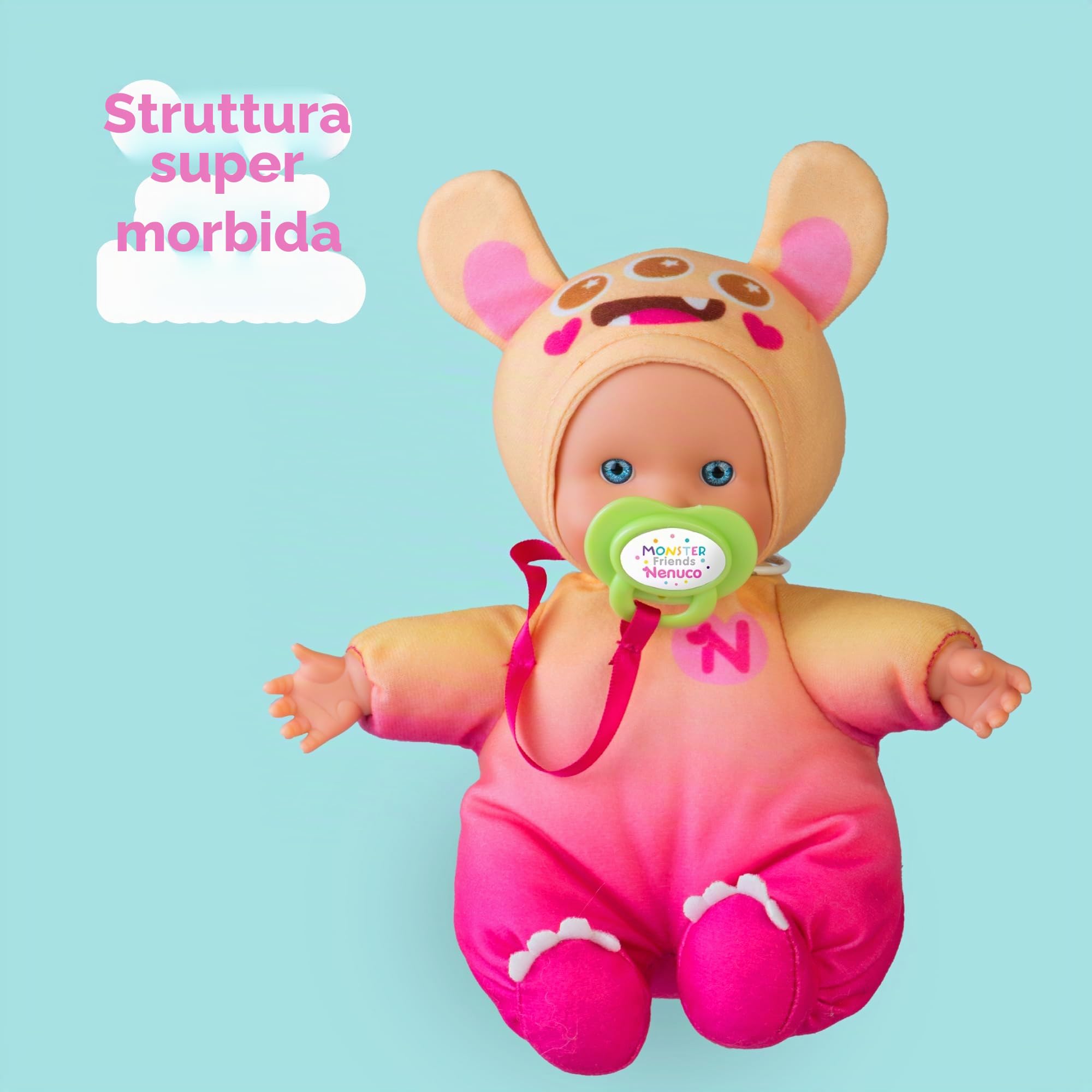 Nenuco Monster Friends bambola 15 cm gialla corpo morbido