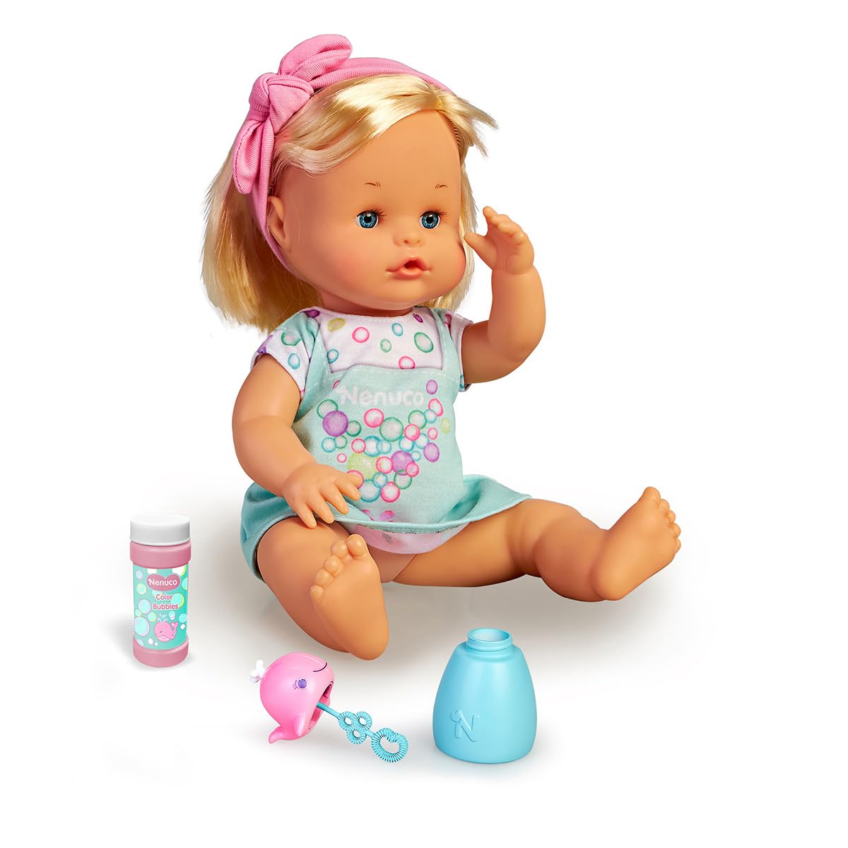 Nenuco Bolle bambola 35 cm capelli biondi fa bolle di sapone