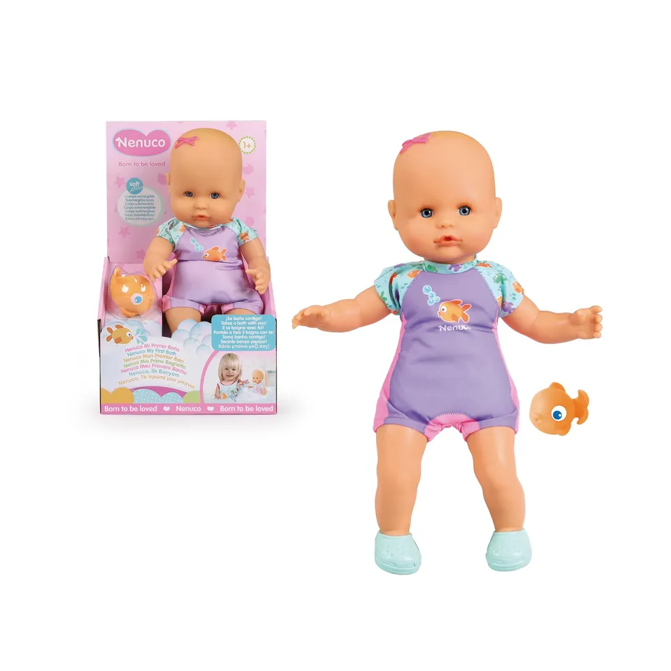 Nenuco Mio Primo Bagnetto Bambola Morbida 35 cm Costume Rosa