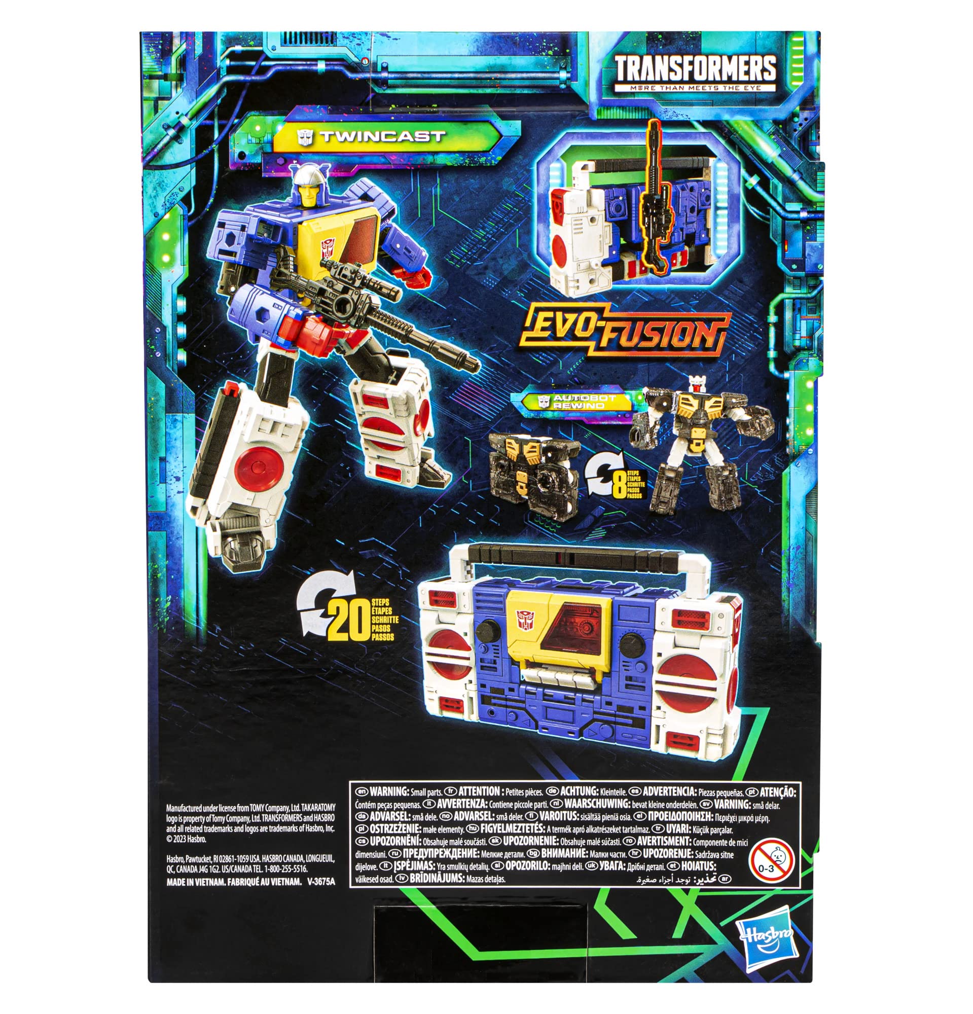 Transformers Legacy Twincast e Rewind action figure Voyager 17,5 cm