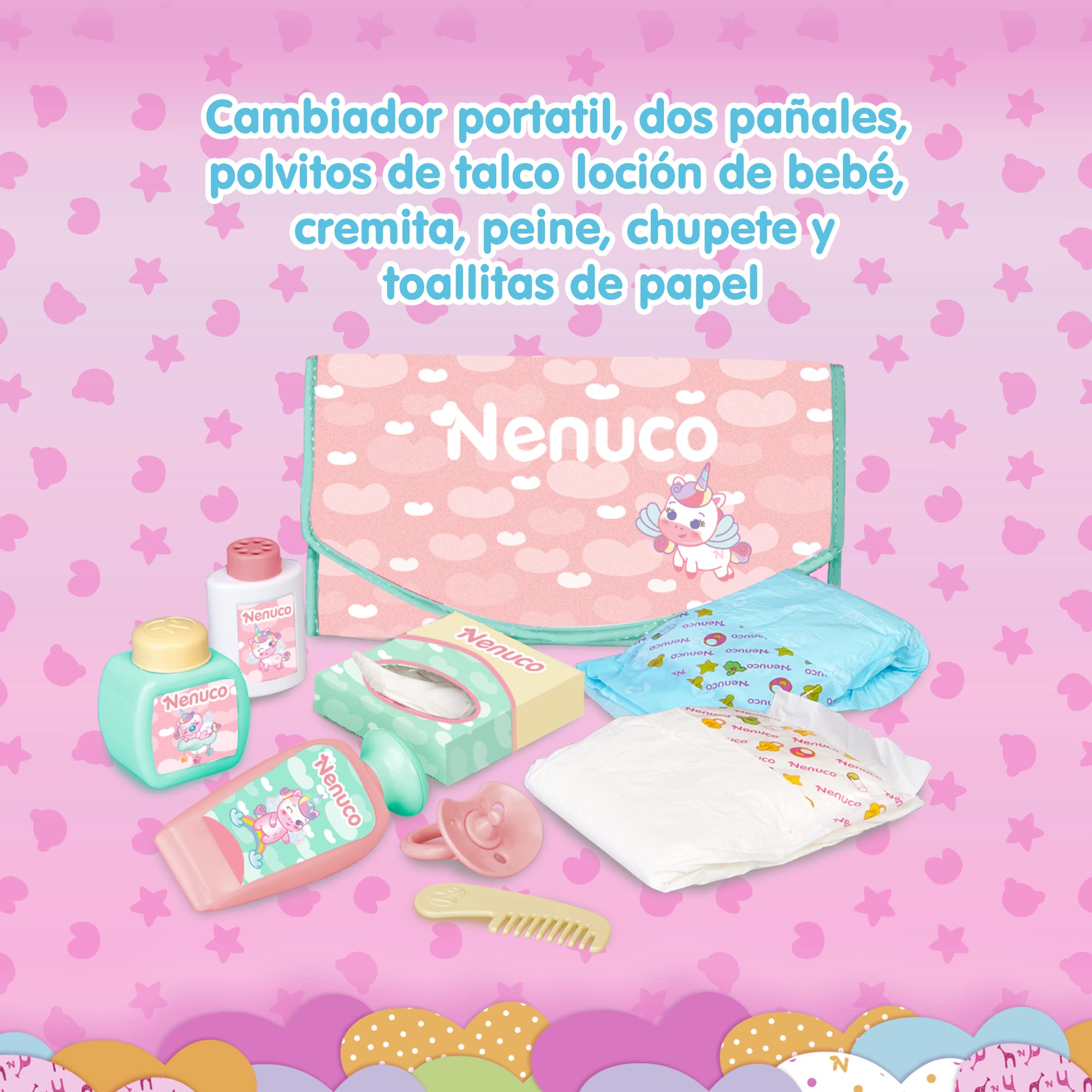 Nenuco Borsa Fasciatoio Bambola con Accessori Cambio Pannolino
