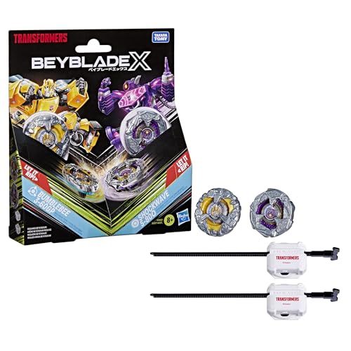 Transformers Beyblade X Bumblebee vs Shockwave trottole 2 pack