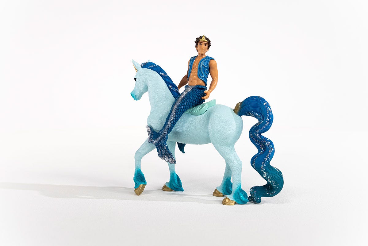 Schleich Bayala Aryon su Unicorno 70718 Action Figure Blu