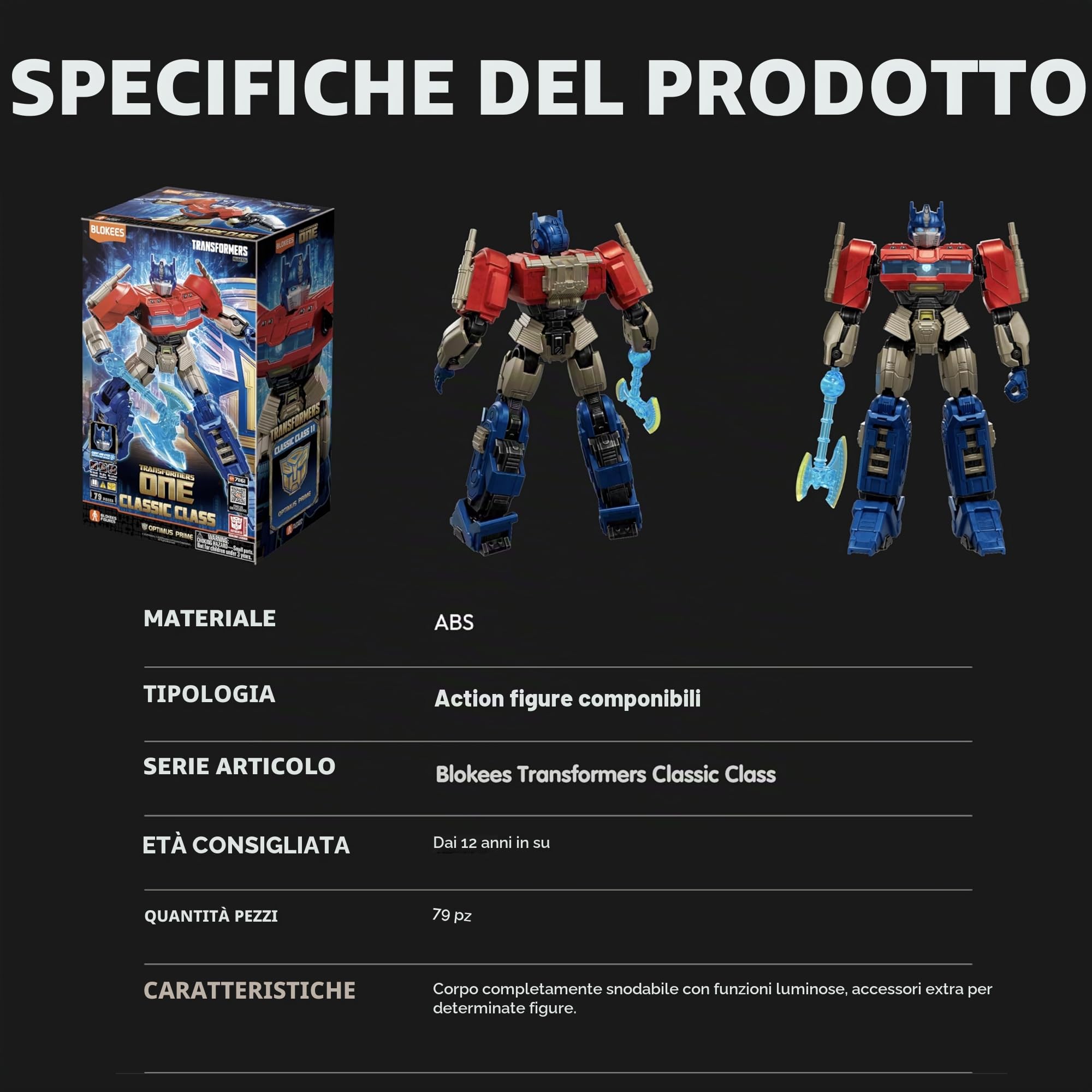 Blokees Transformers One Optimus Prime Classic Class 11 kit 12,7cm