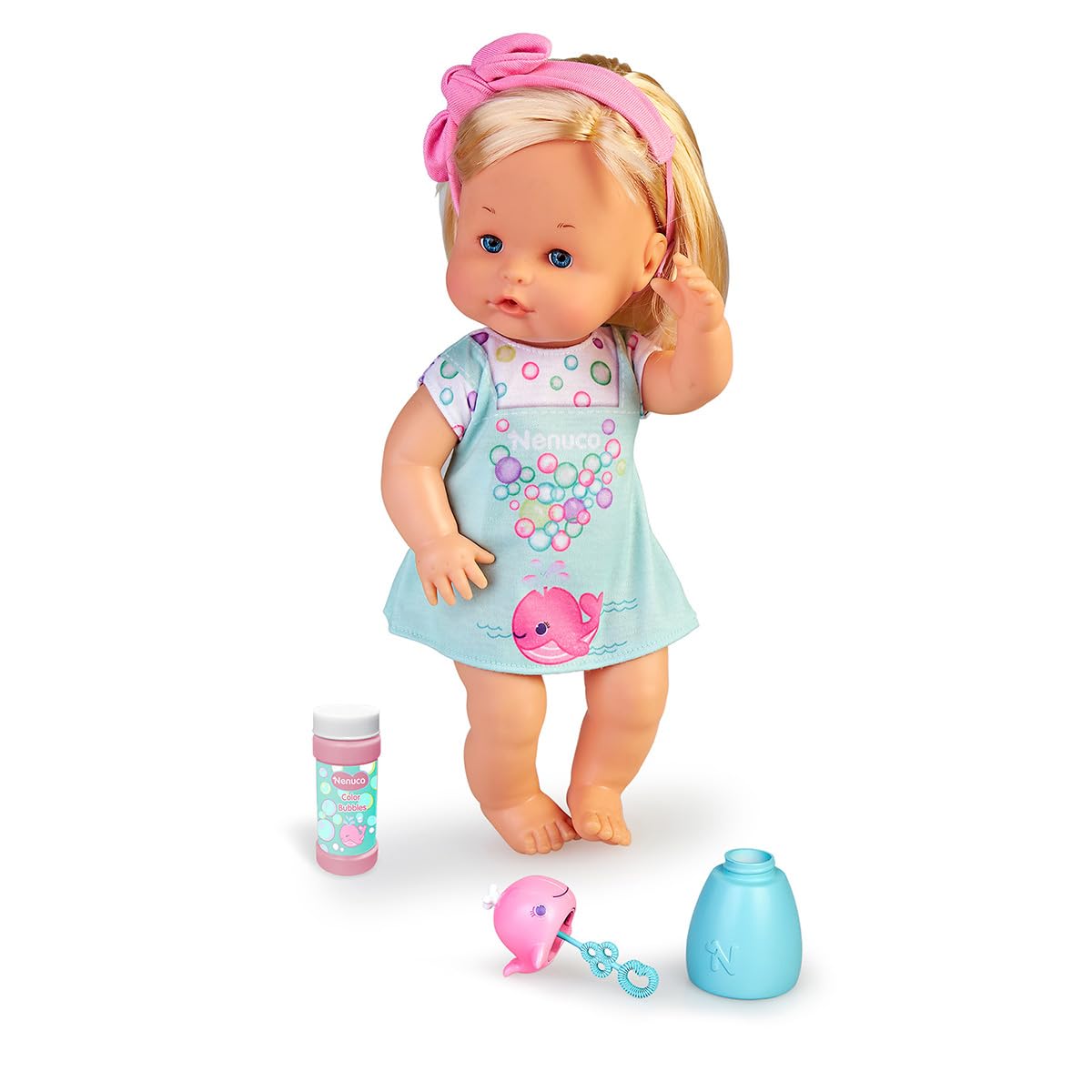 Nenuco Bolle bambola 35 cm capelli biondi fa bolle di sapone