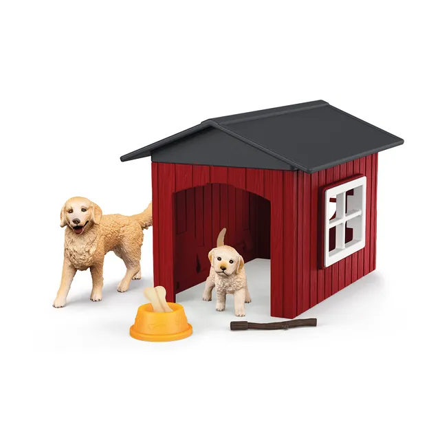 Schleich Farm World Cuccia con Golden Retriever e cucciolo