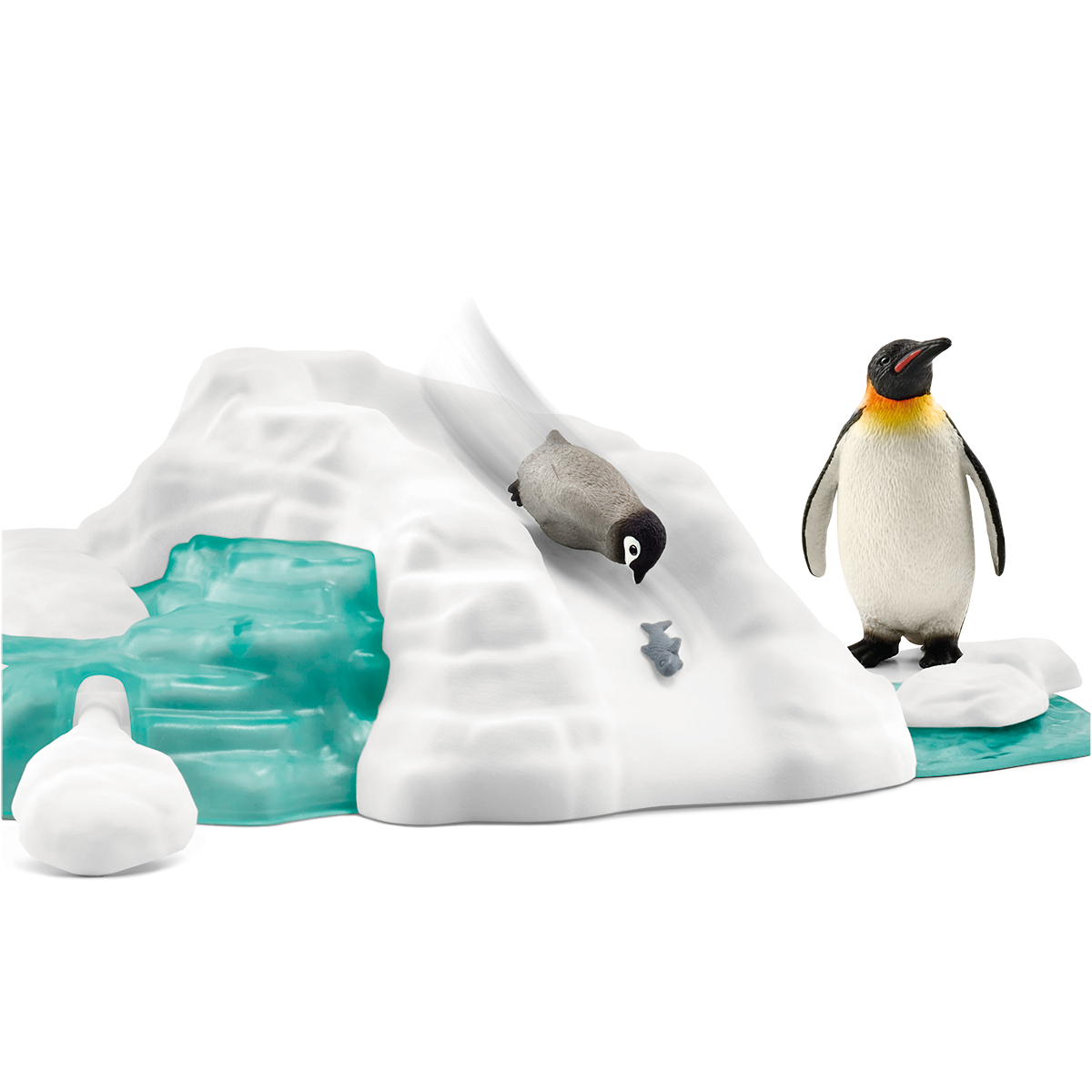 Schleich Wild Life Famiglia di pinguini set giocattolo scivolo ghiaccio