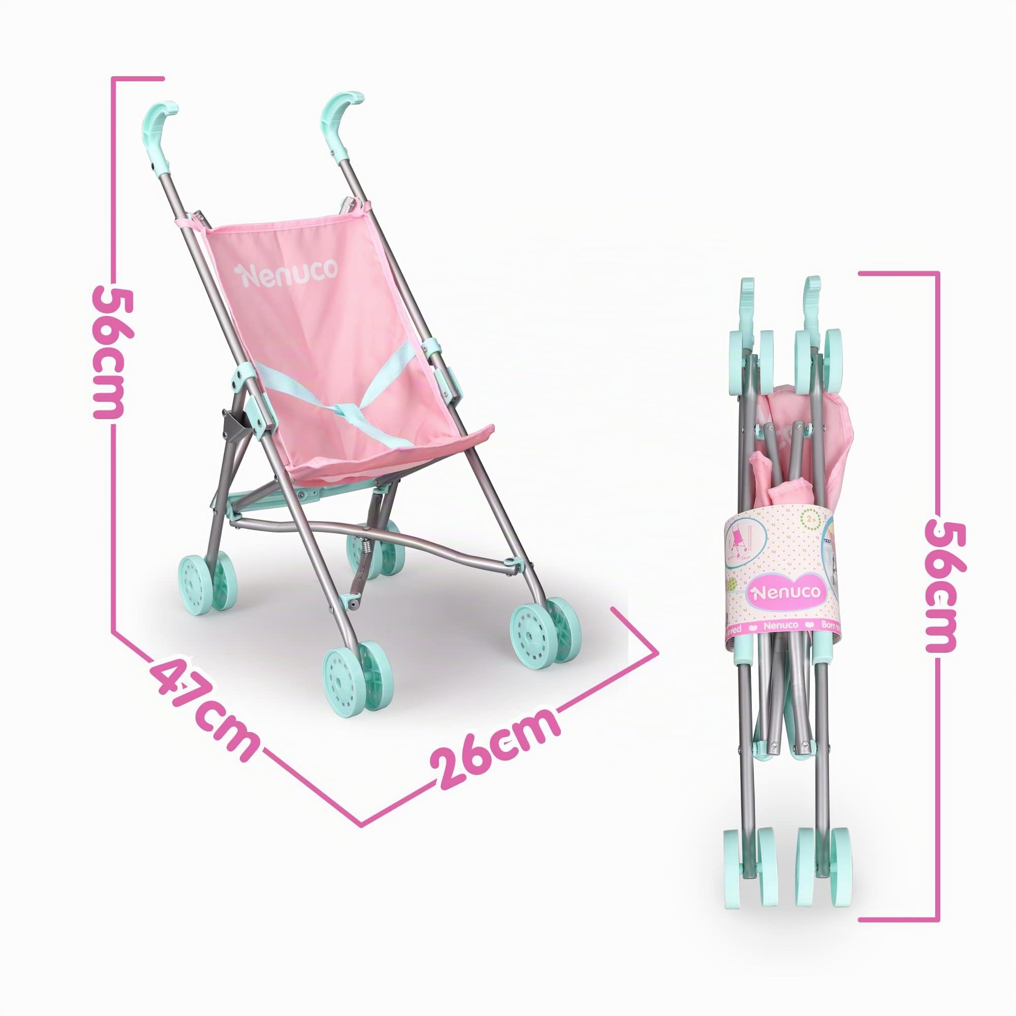Nenuco Accessori passeggino giocattolo pieghevole rosa blu