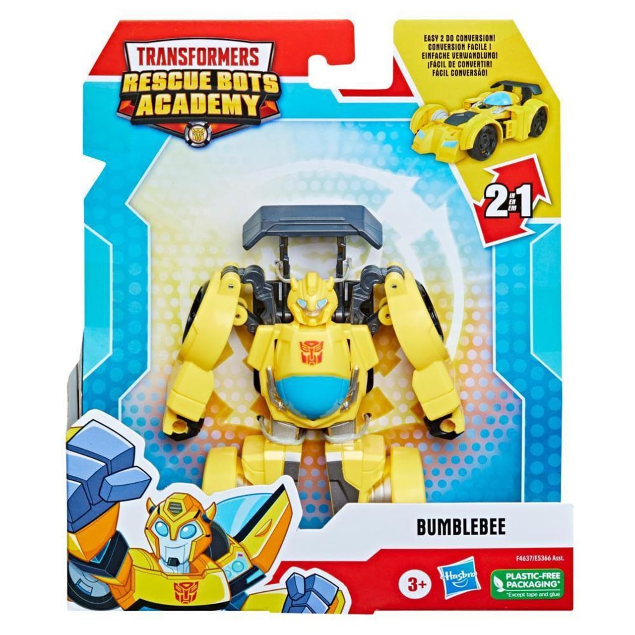 Transformers Rescue Bots Bumblebee robot auto dragster 3+