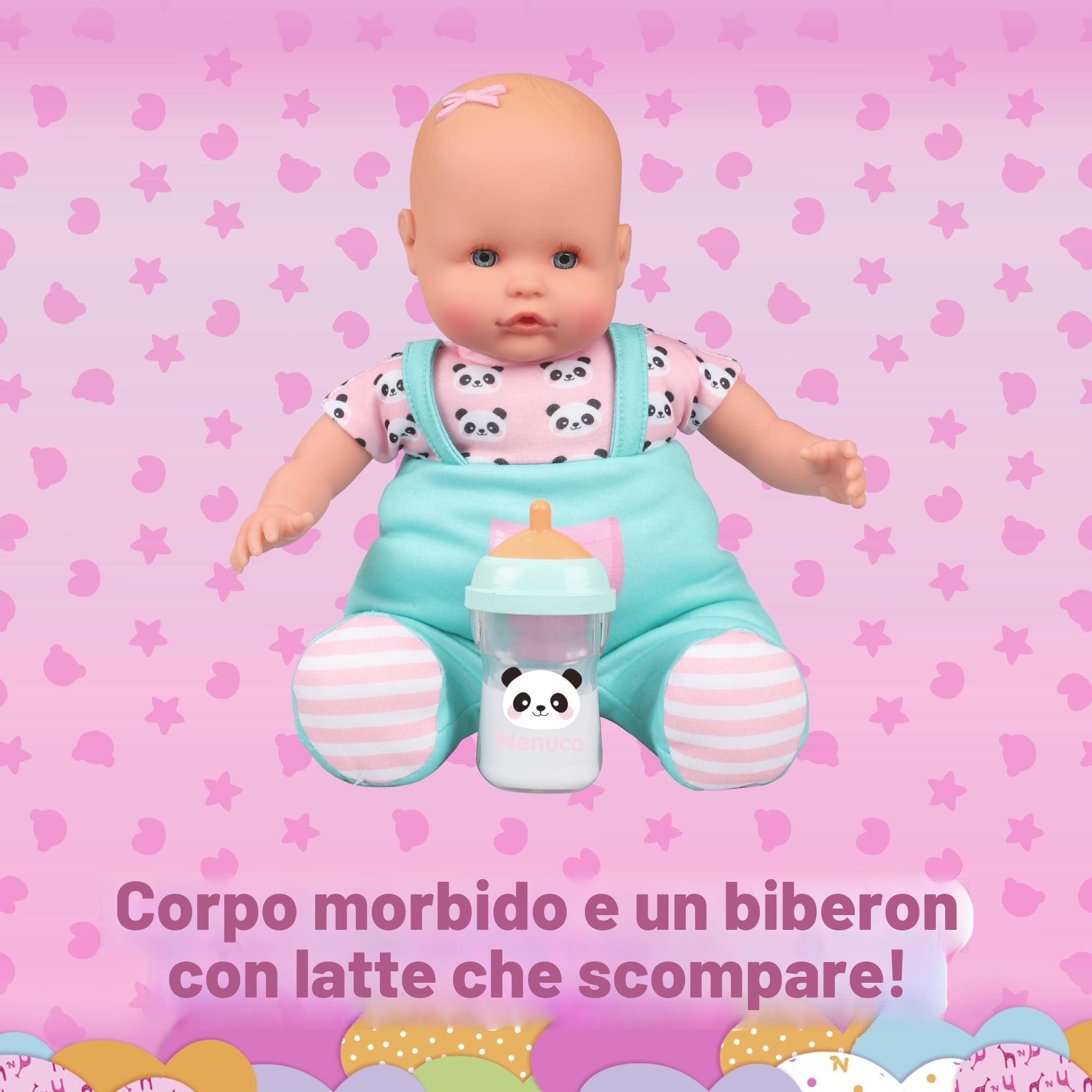 Nenuco Bambole biberon magico bambola morbida panda 10 mesi