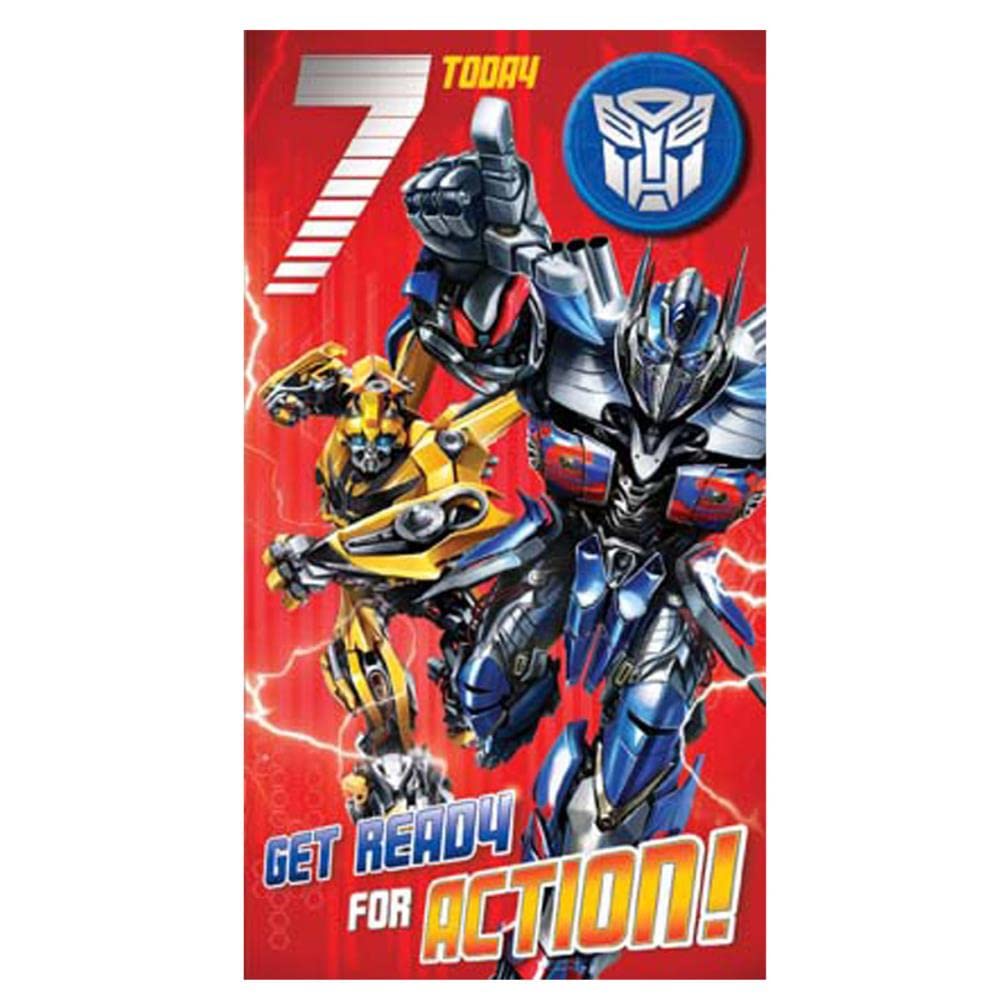 Transformers Biglietto auguri 7 anni con busta 22,9x12,7 cm