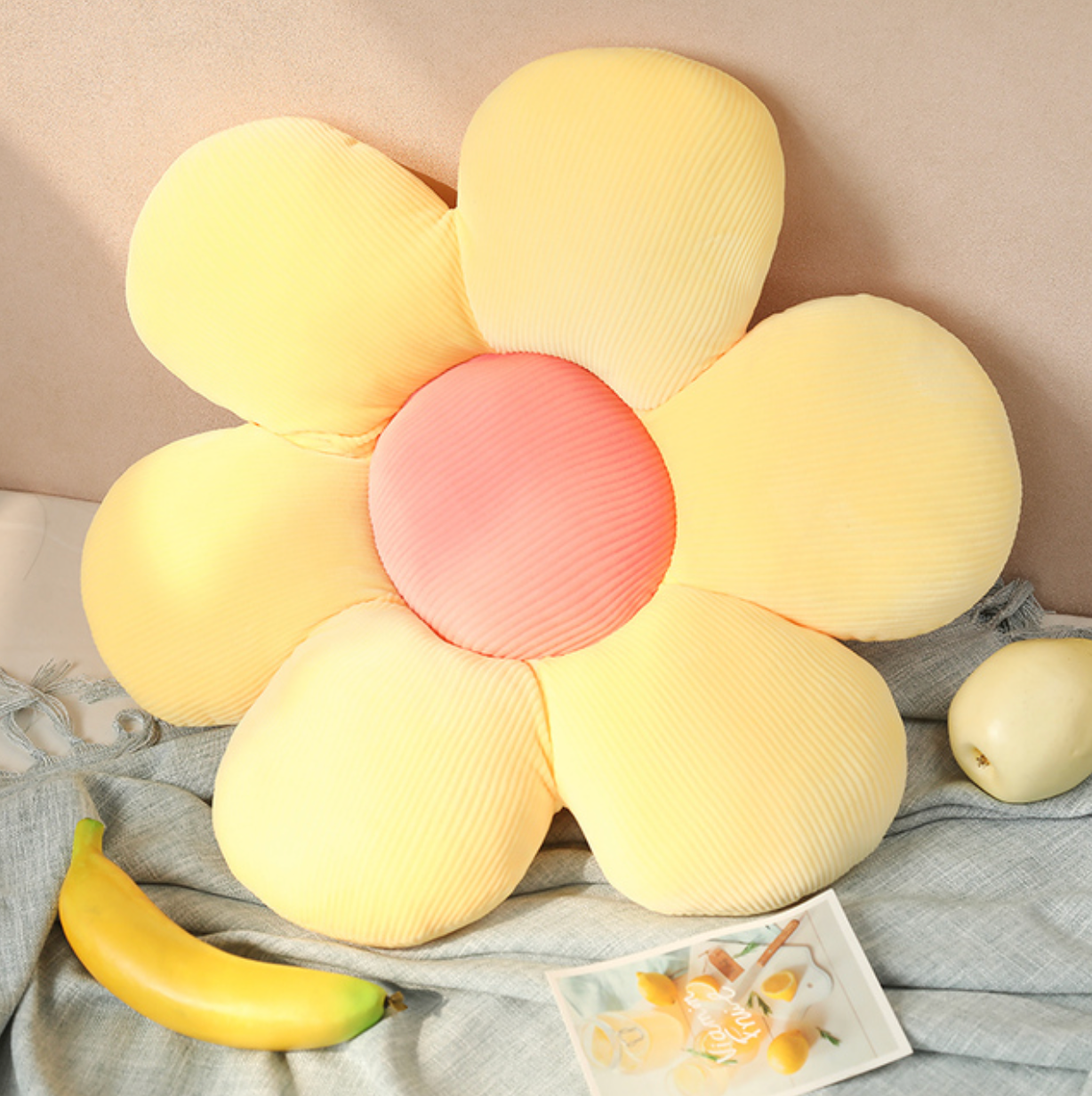 ToyalFriends Flower Plant Fiore Cuscino Giallo Rosa 30cm