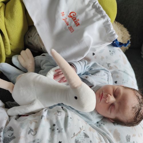 La Pelucherie Doudou Cicogna 38 cm Bianco