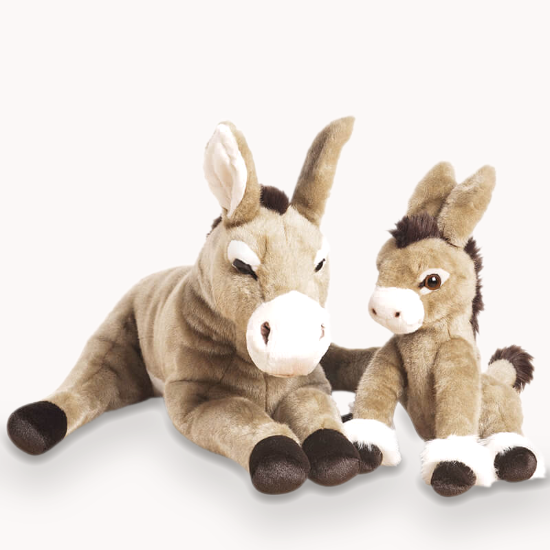 La Pelucherie Countryside Gaston peluche asino 35 cm grigio