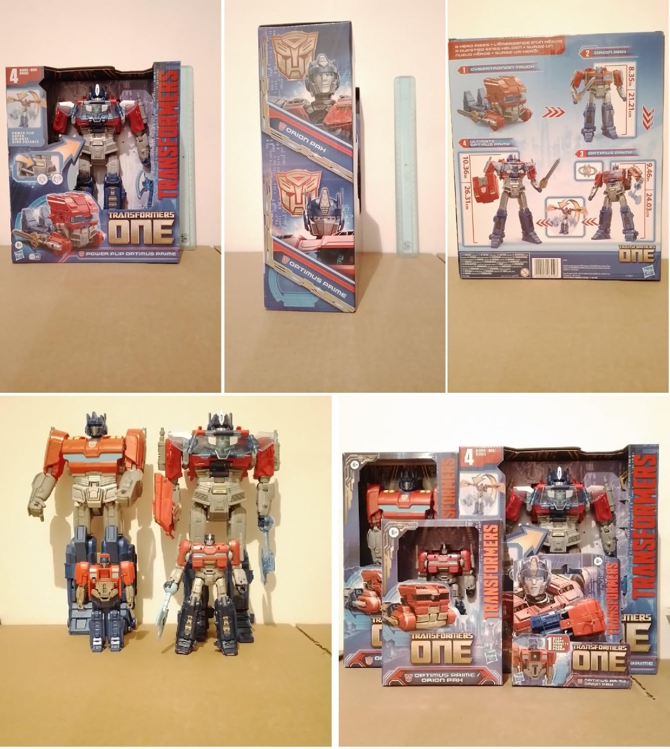 Transformers One Power Flip Optimus Prime action figure camion luci
