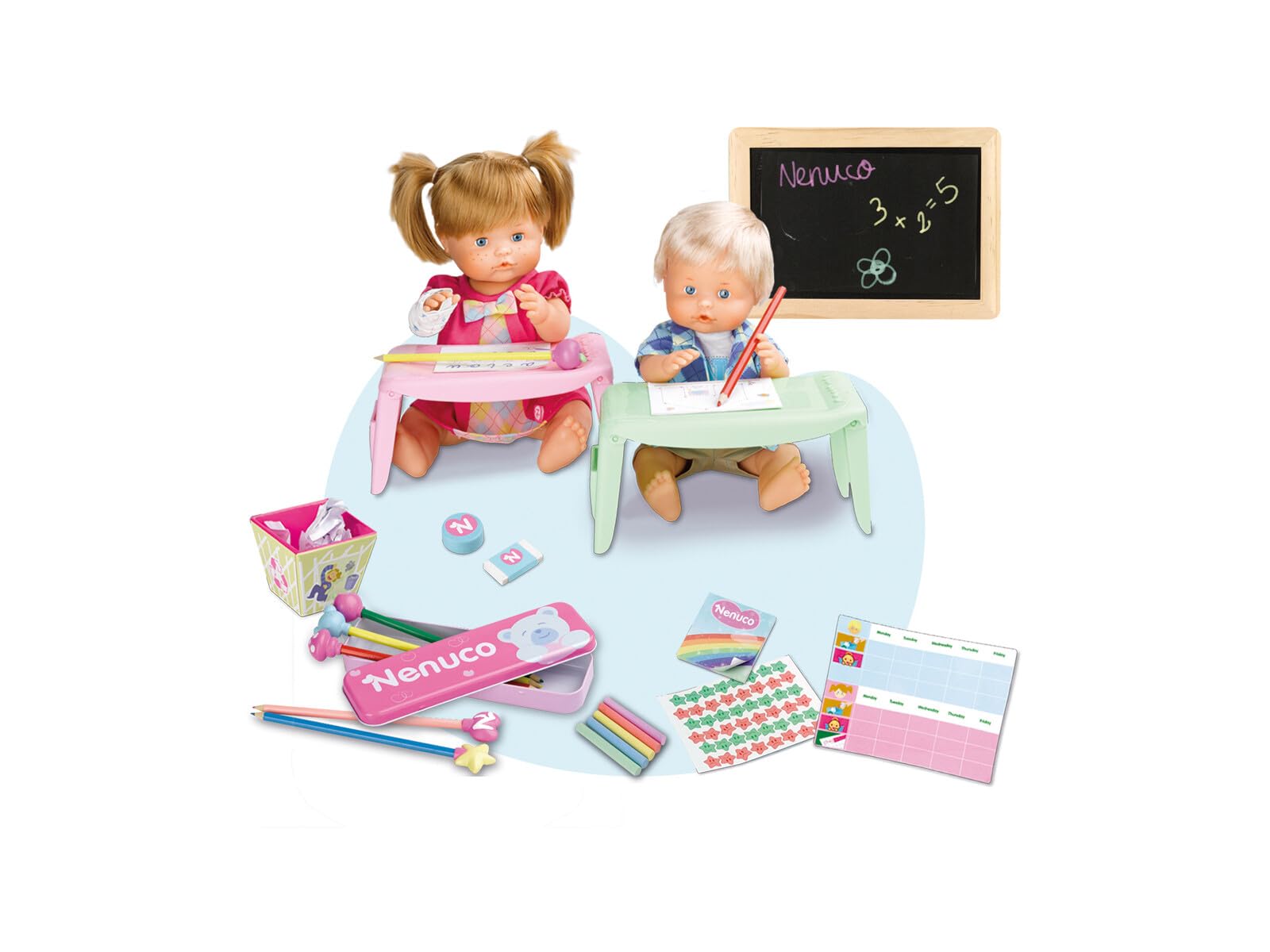 Nenuco Kits Scuola bambola con accessori fratellini 42 cm
