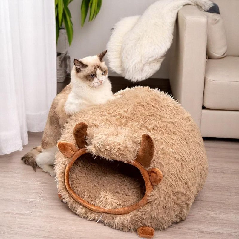 ToyalFriends Highland Cattle cuccia gatti 45cm mucca semi-chiusa