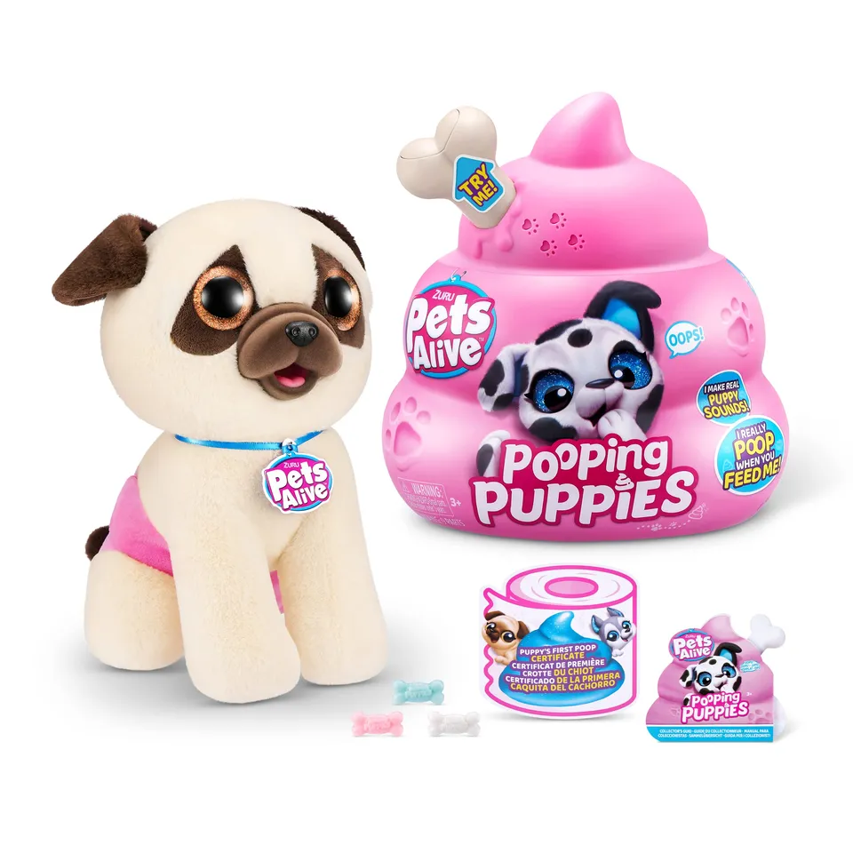 Pets Alive Pooping Puppies peluche cucciolo Carlino interattivo