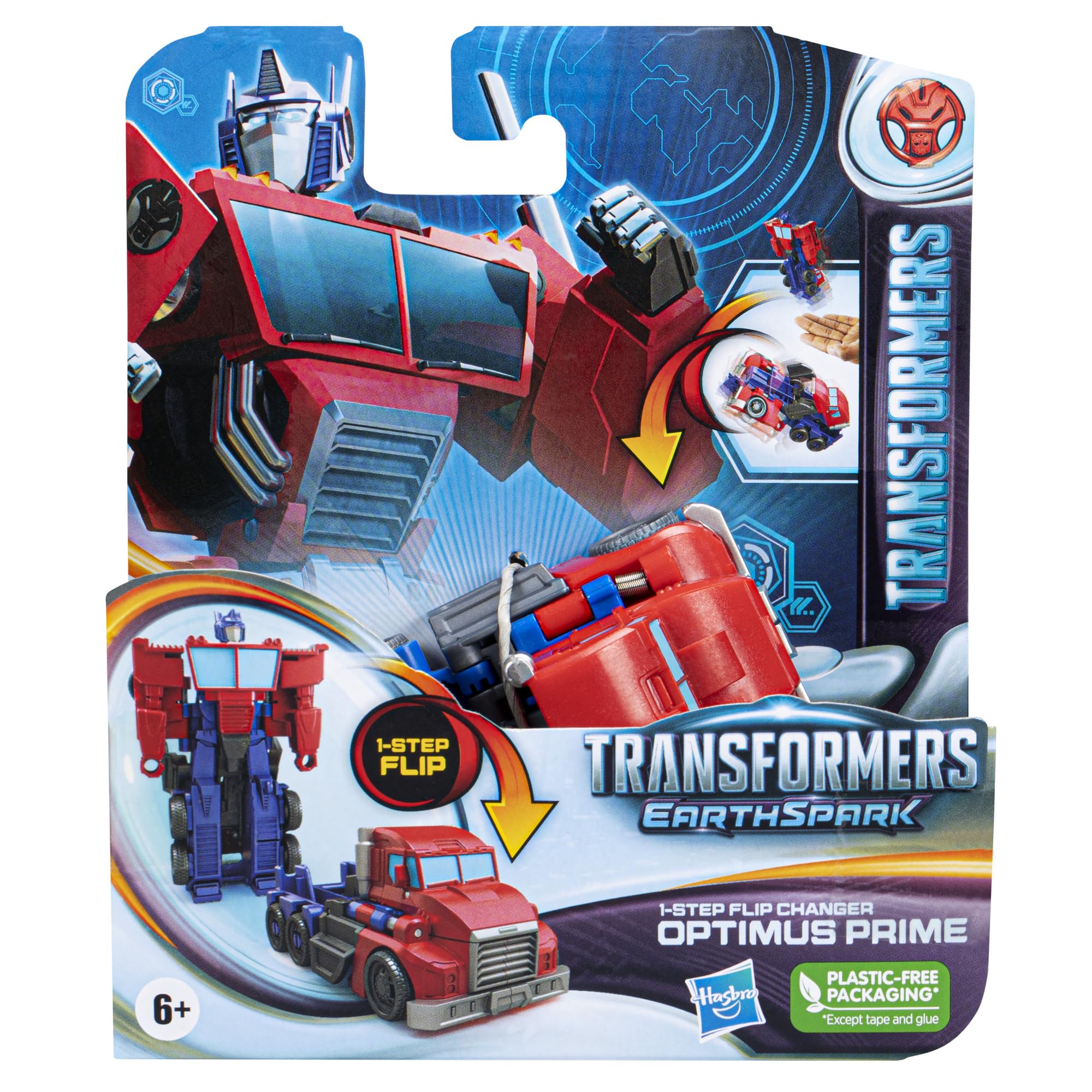 Transformers EarthSpark Optimus Prime action figure 10 cm lancio
