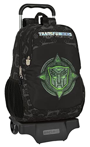 Safta Transformers zaino trolley scuola nero 33x15x43 cm