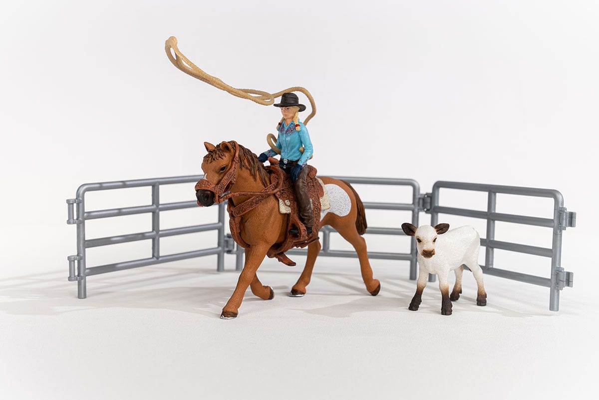 Schleich Horse Club Team Roping Cowgirl 42577 set cavallo