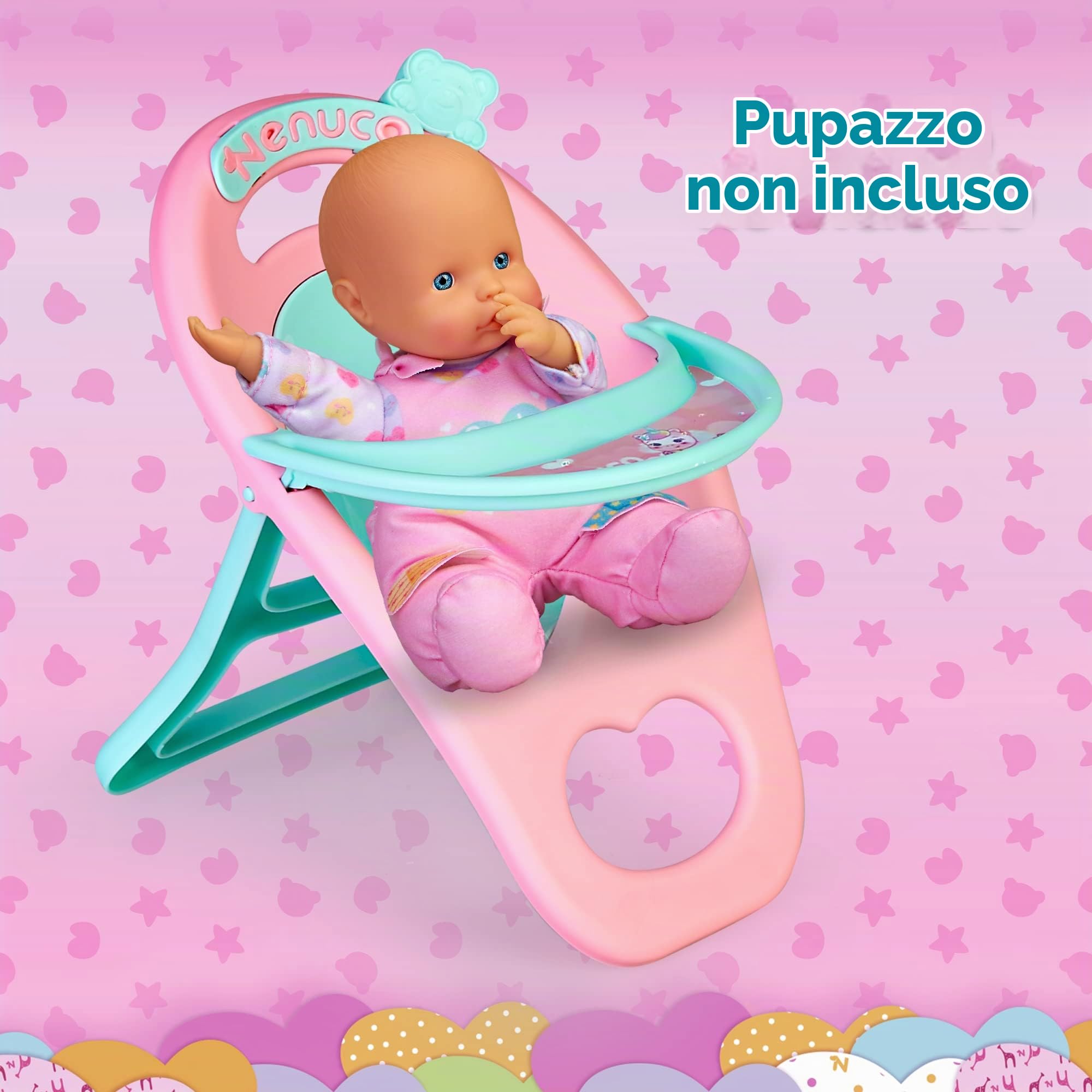 Nenuco Accessori Seggiolone pappa bambola con piatto e posate
