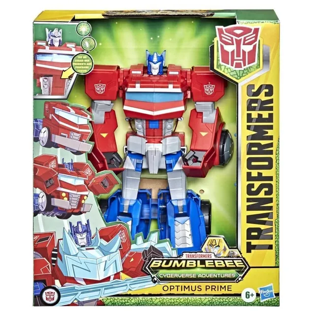 Transformers Cyberverse Optimus Prime action figure camion luci
