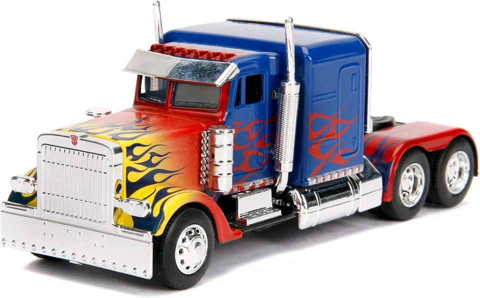 Jada Transformers T1 Optimus Prime macchinina die-cast 1:32 rosso blu