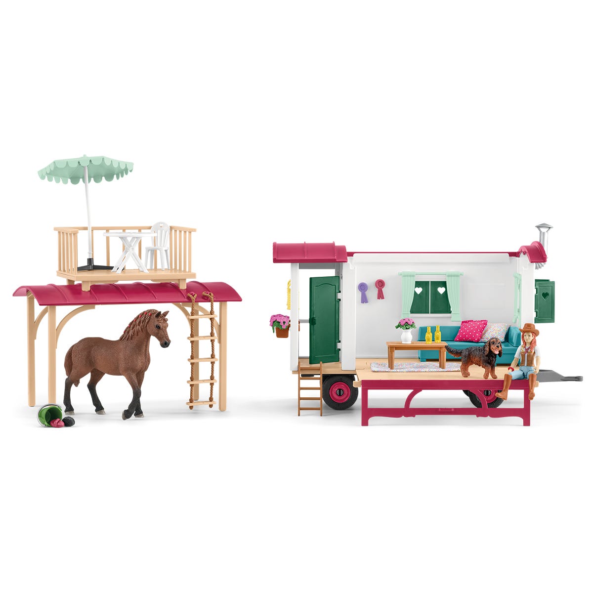 Schleich HORSE CLUB Viaggio in campeggio con roulotte playset 72205