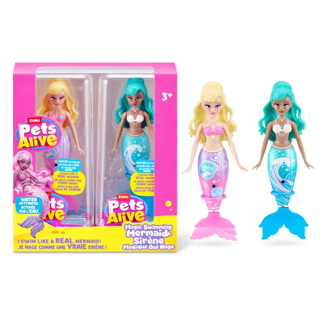 Pets Alive Swimming Mermaid sirenetta acqua rosa 2 pack Series 1