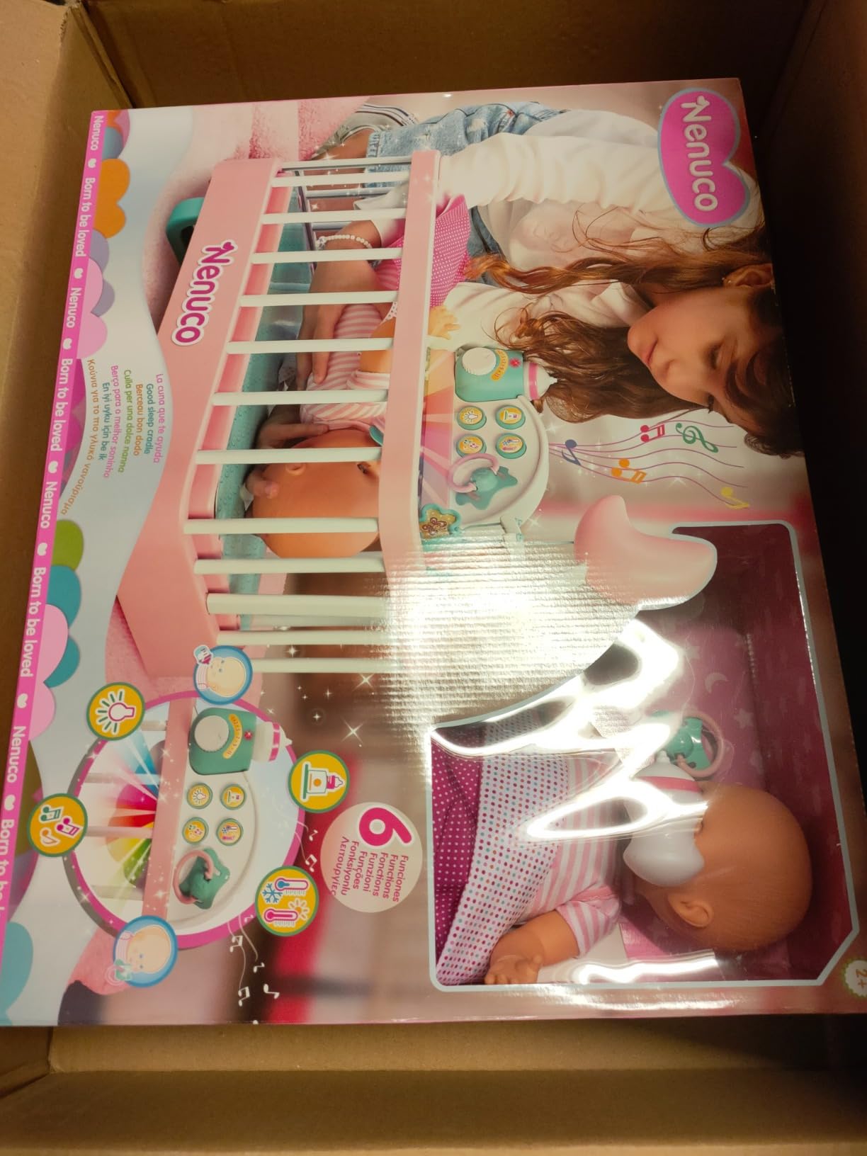 Nenuco Culla Dolce Nanna bambola 35 cm con culla interattiva