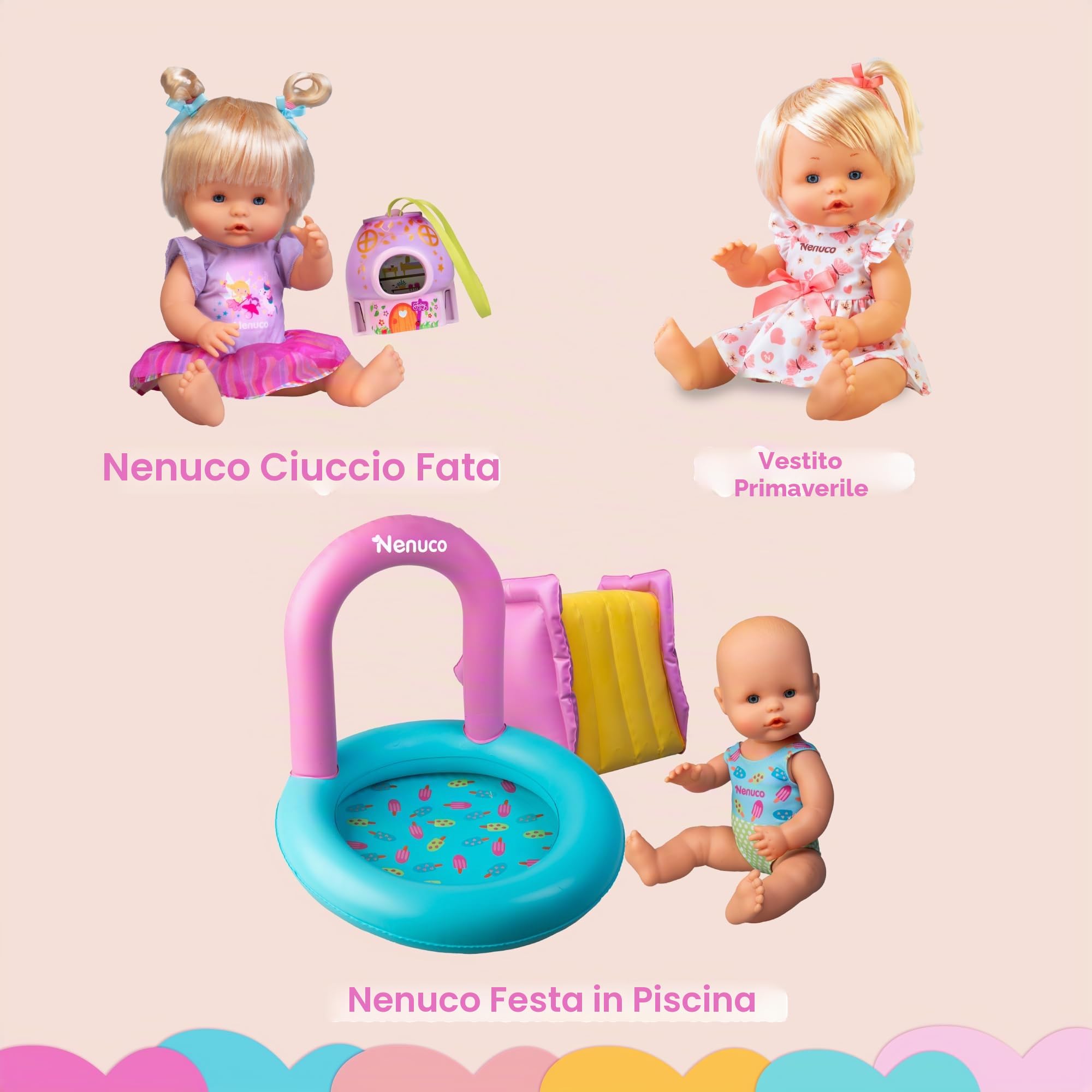 Nenuco Bambole bambola 35 cm vestito primaverile farfalle