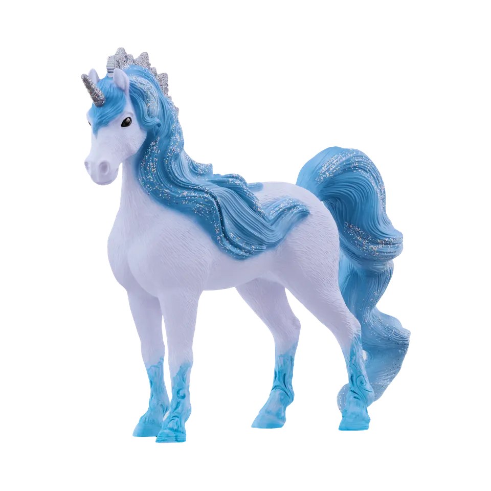 Schleich Bayala Flowy giumenta unicorno figura coda azzurra