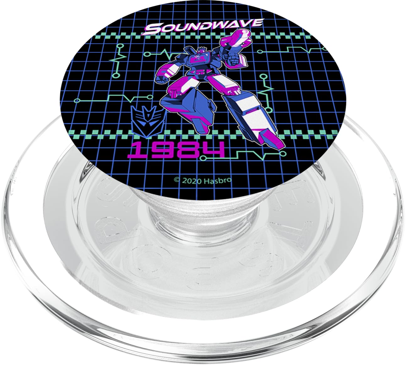 Transformers Soundwave 1984 Grid PopSockets PopGrip adesivo