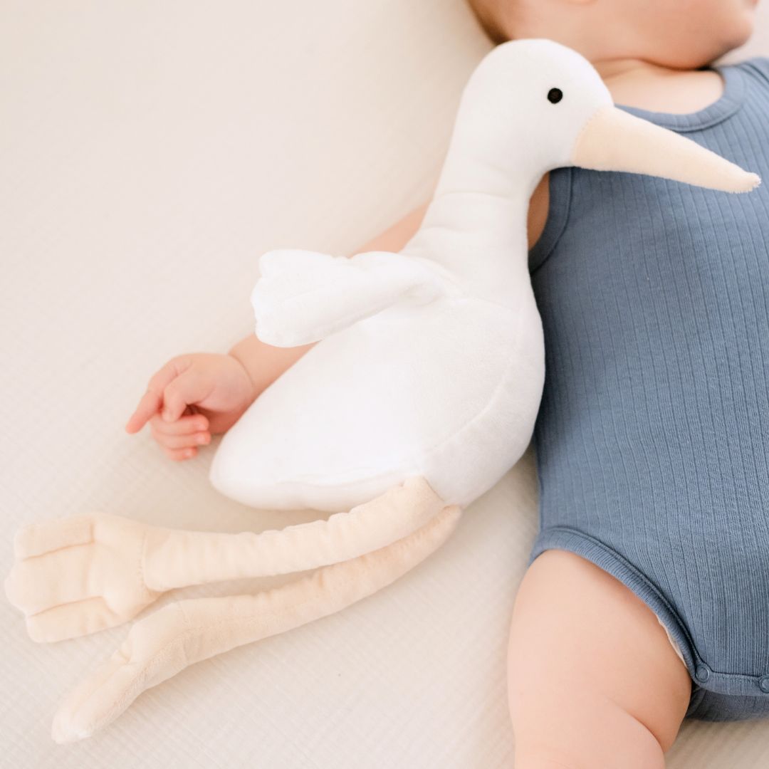 La Pelucherie Doudou Cicogna 38 cm Bianco