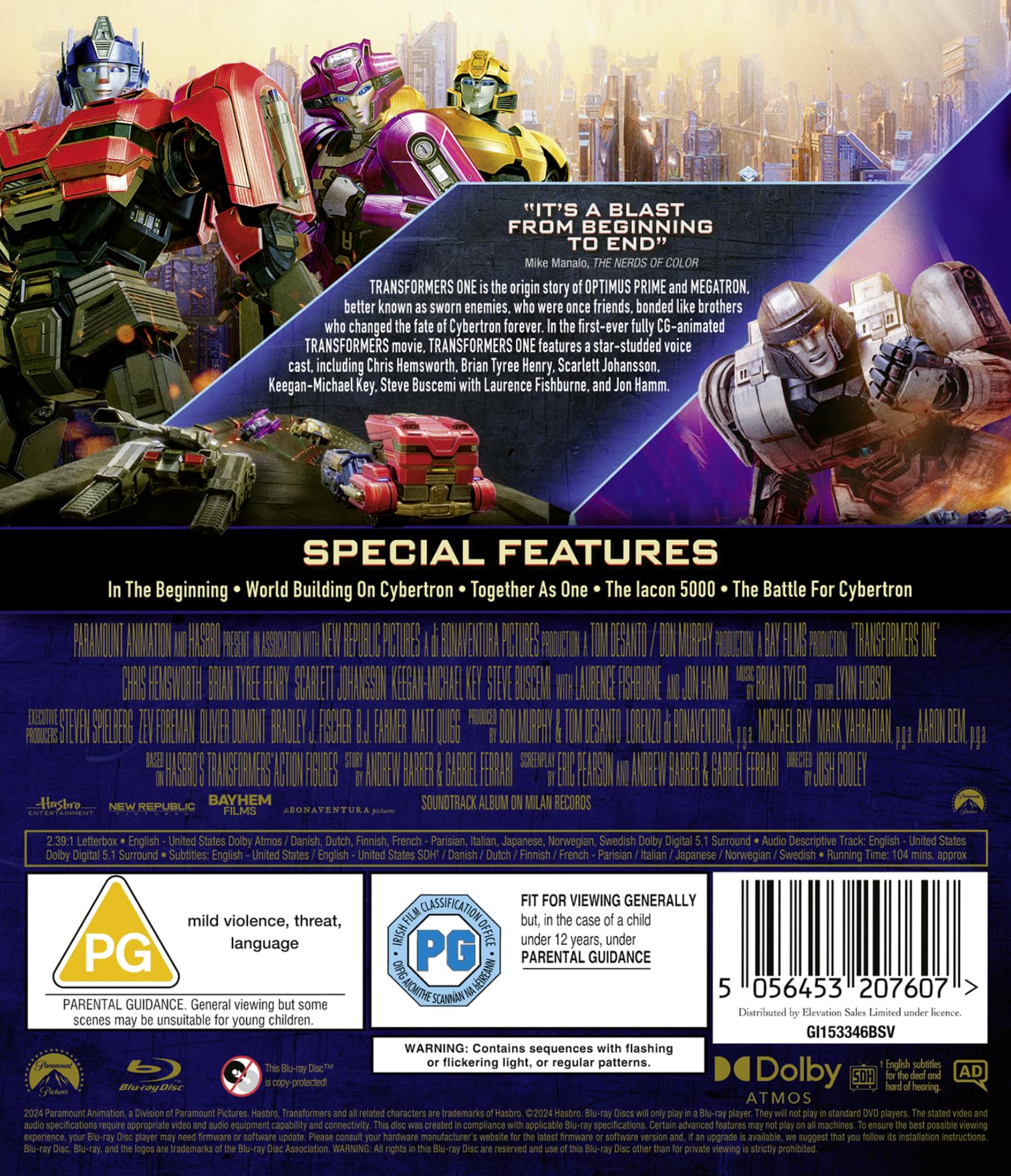 Transformers One Blu-ray film animazione origine Optimus Megatron