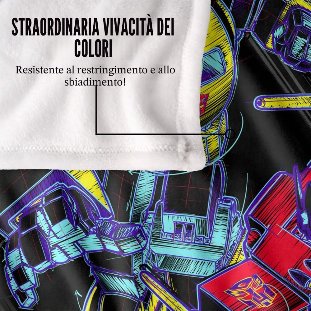 Transformers Sketchy Optimus e Bumblebee coperta pile 152x127 cm