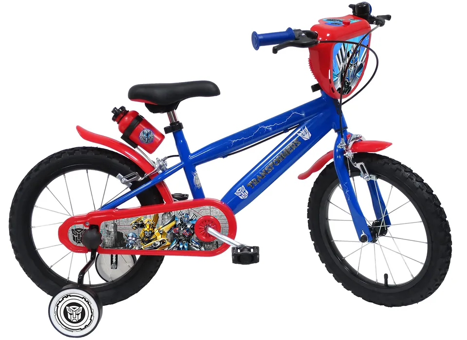 Transformers bici bambino 16 pollici blu 4-6 anni rotelle