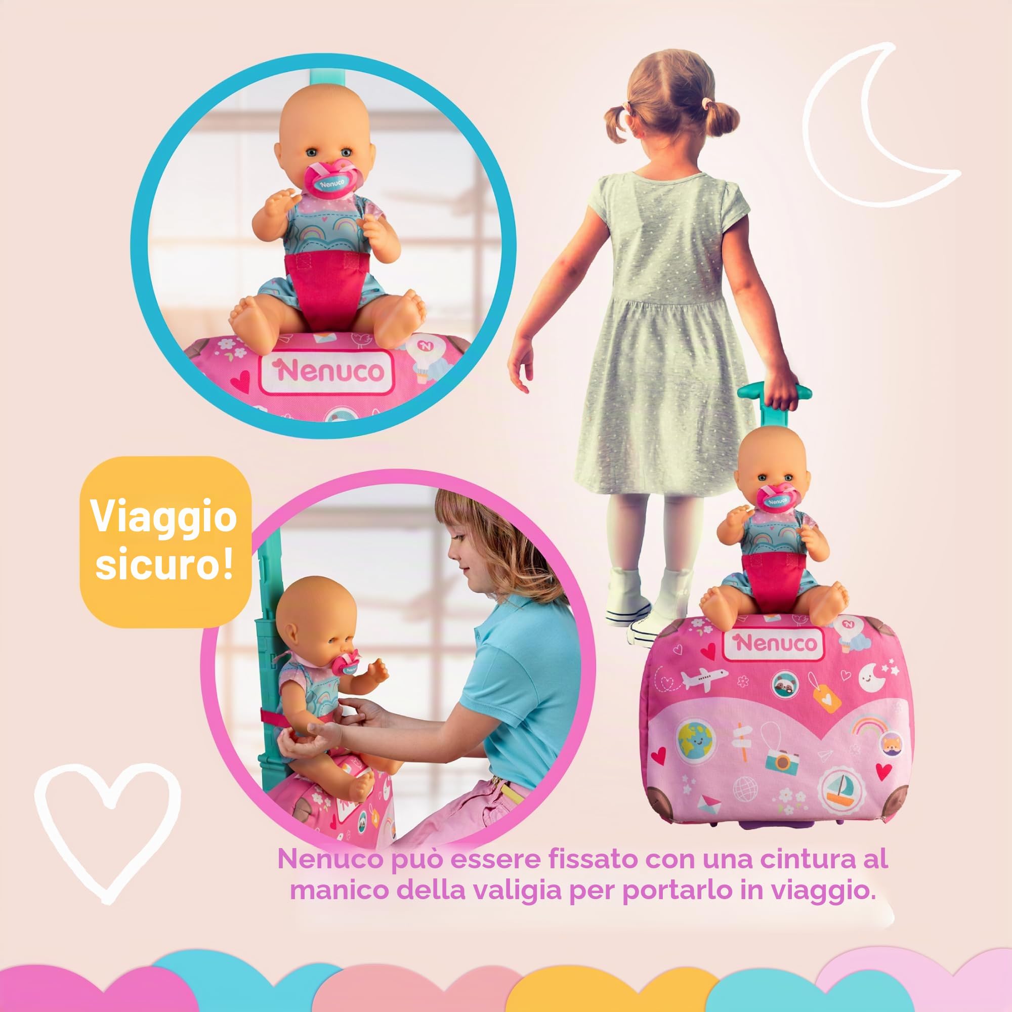 Nenuco Viaggia con me bambola 30 cm con valigia