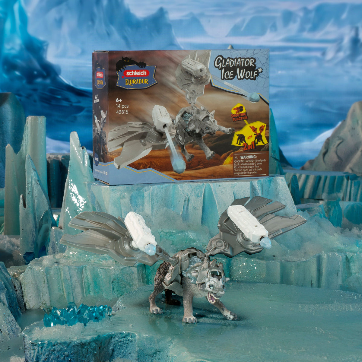 Schleich Eldrador Lupo di Ghiaccio action figure set 14 pezzi