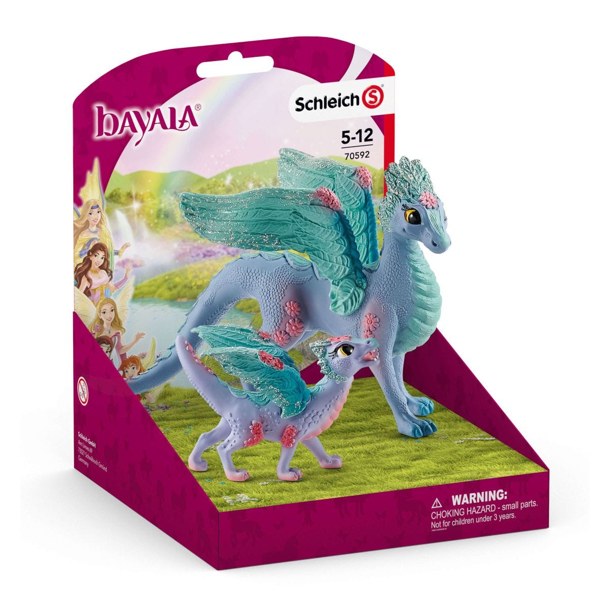Schleich Bayala 70592 drago dei fiori figura con cucciolo