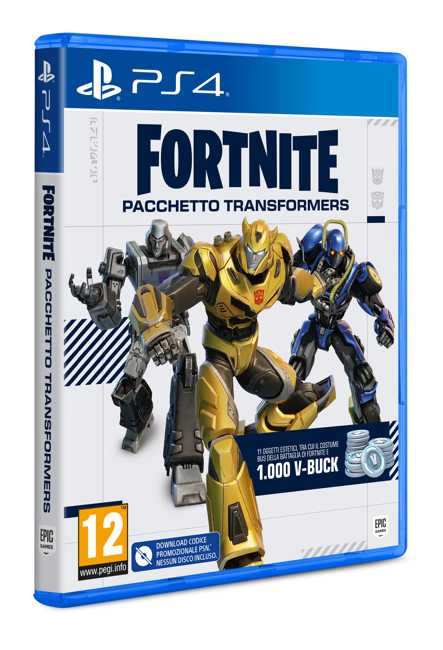 Fortnite Transformers Pack gioco PS4 Code in a Box PS4 V-Buck