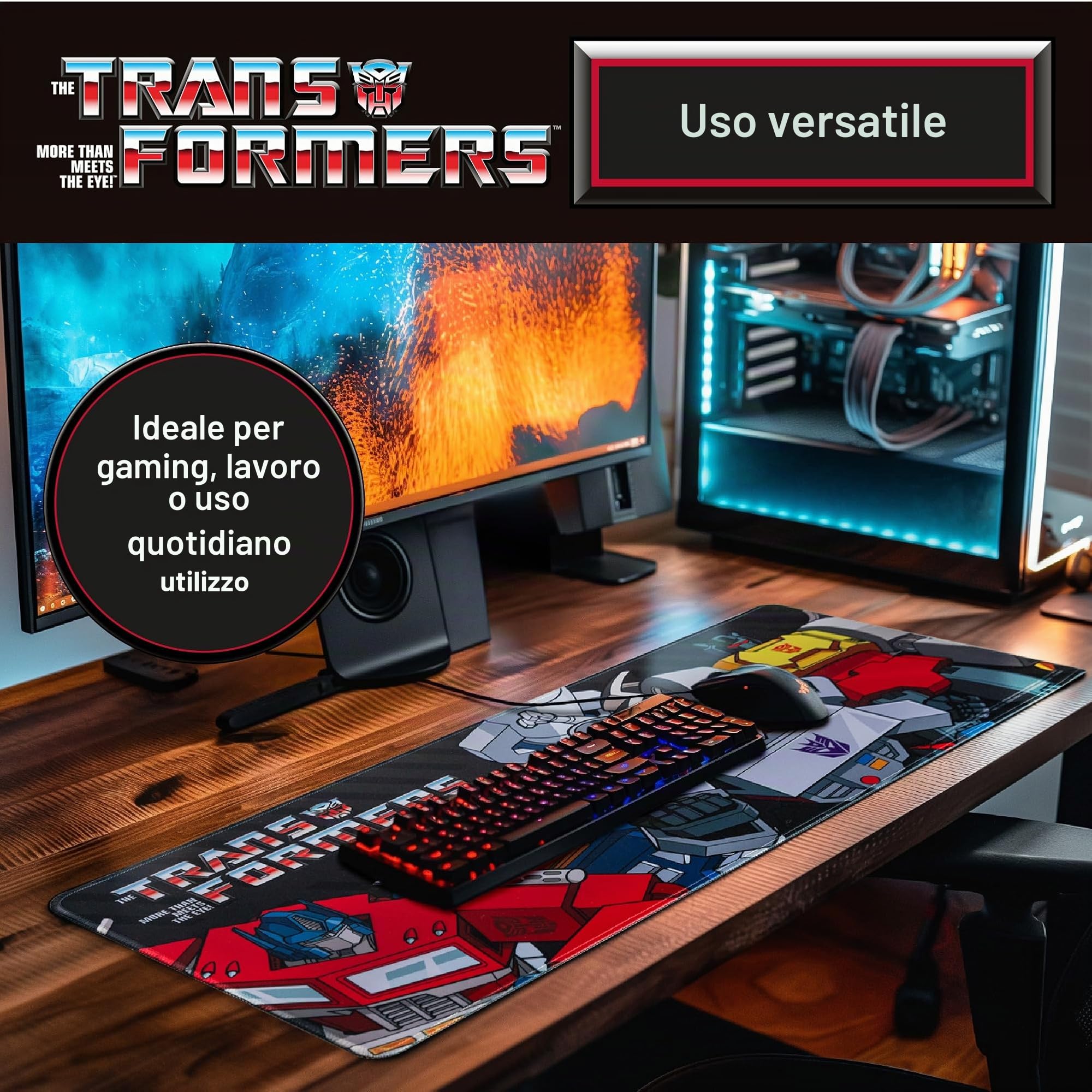 Transformers Jumbo tappetino scrivania 70x30 cm multicolore