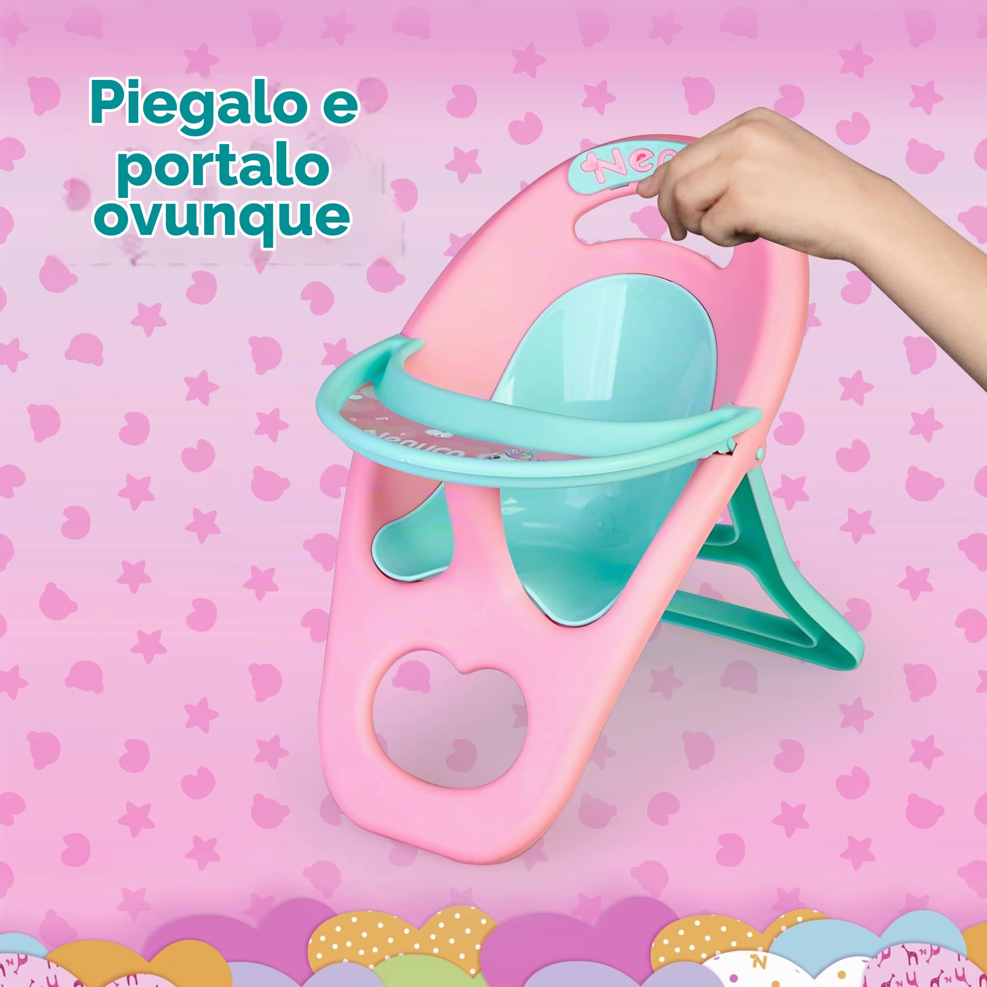 Nenuco Accessori Seggiolone pappa bambola con piatto e posate