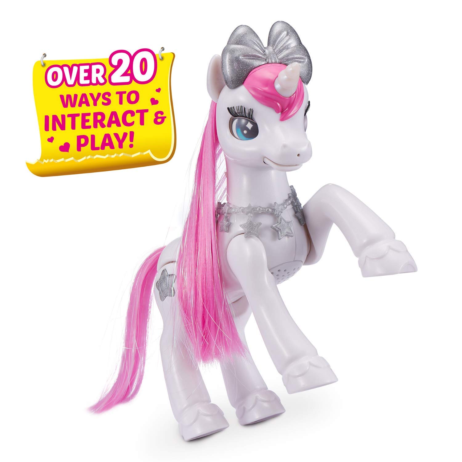 Pets Alive Unicorno peluche elettronico bianco rosa con luci