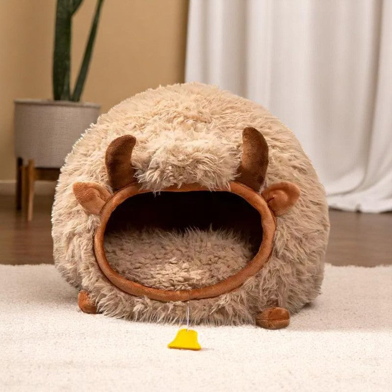 ToyalFriends Highland Cattle cuccia gatti 45cm mucca semi-chiusa
