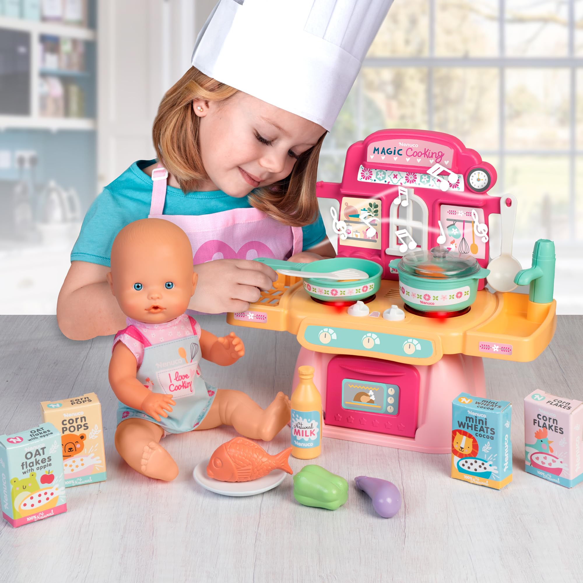 Nenuco Magic Cooking bambola 30cm con cucina luci e suoni