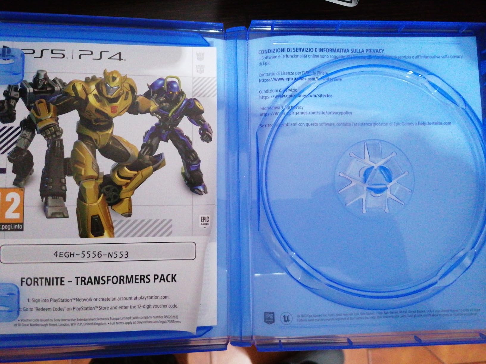 Fortnite Transformers Pack gioco PS4 Code in a Box PS4 V-Buck