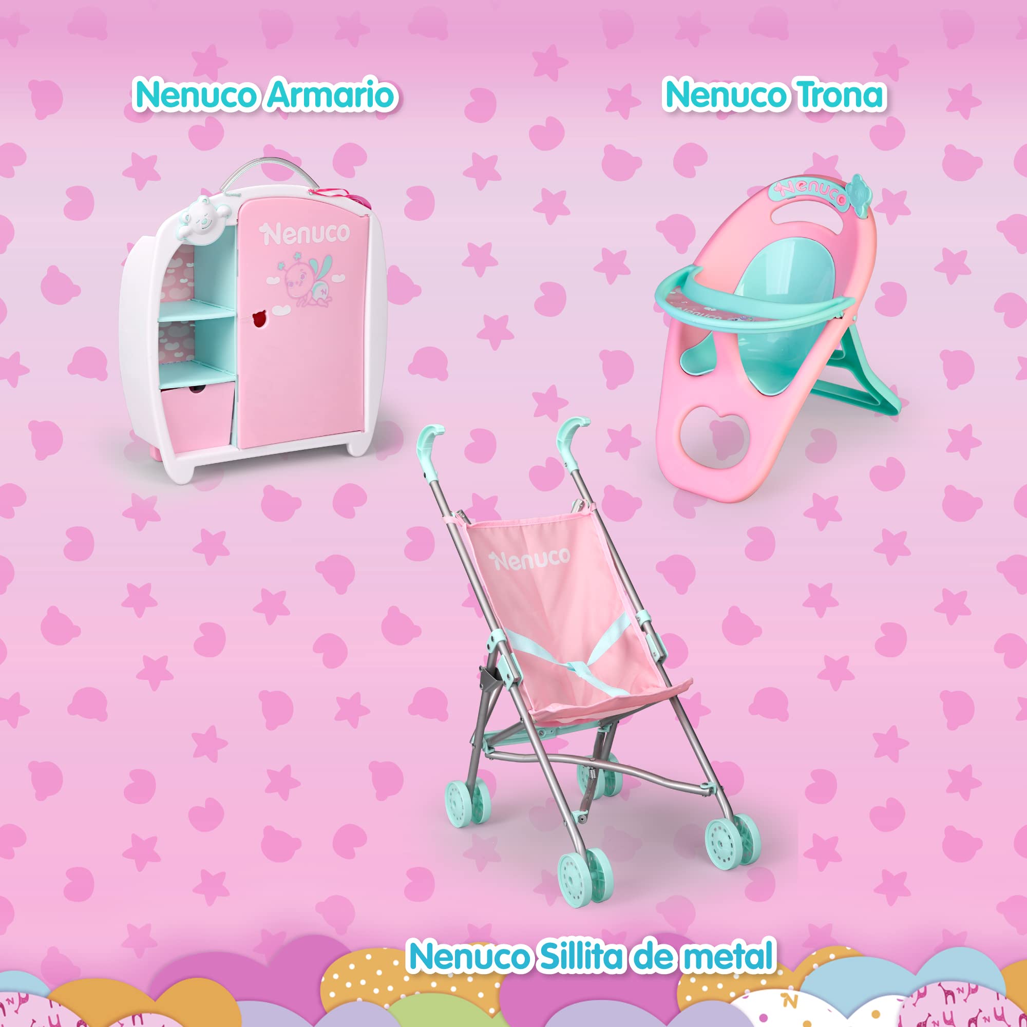 Nenuco Accessori armadio rosa bambole 35-42 cm 2 grucce
