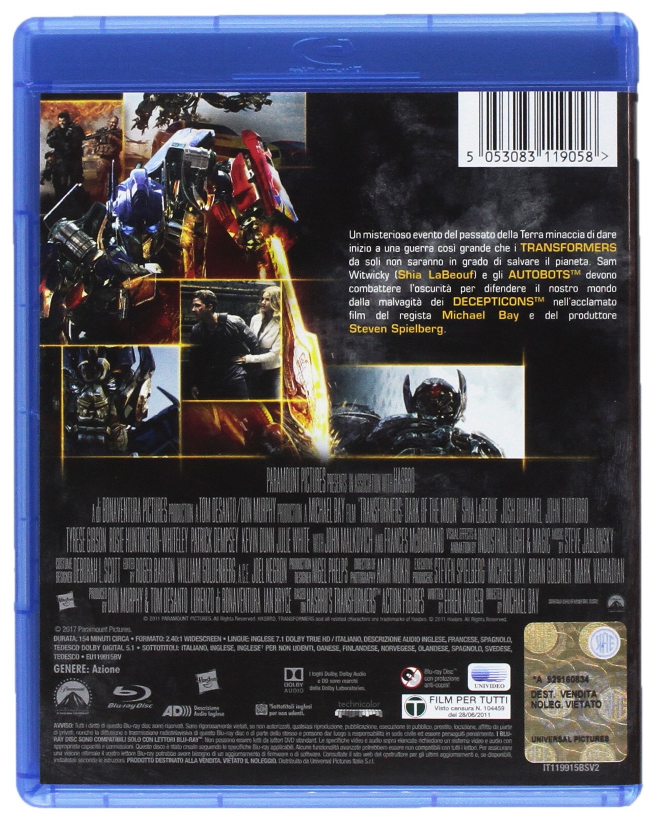 Transformers 3 Film Blu-ray Dark of the Moon azione